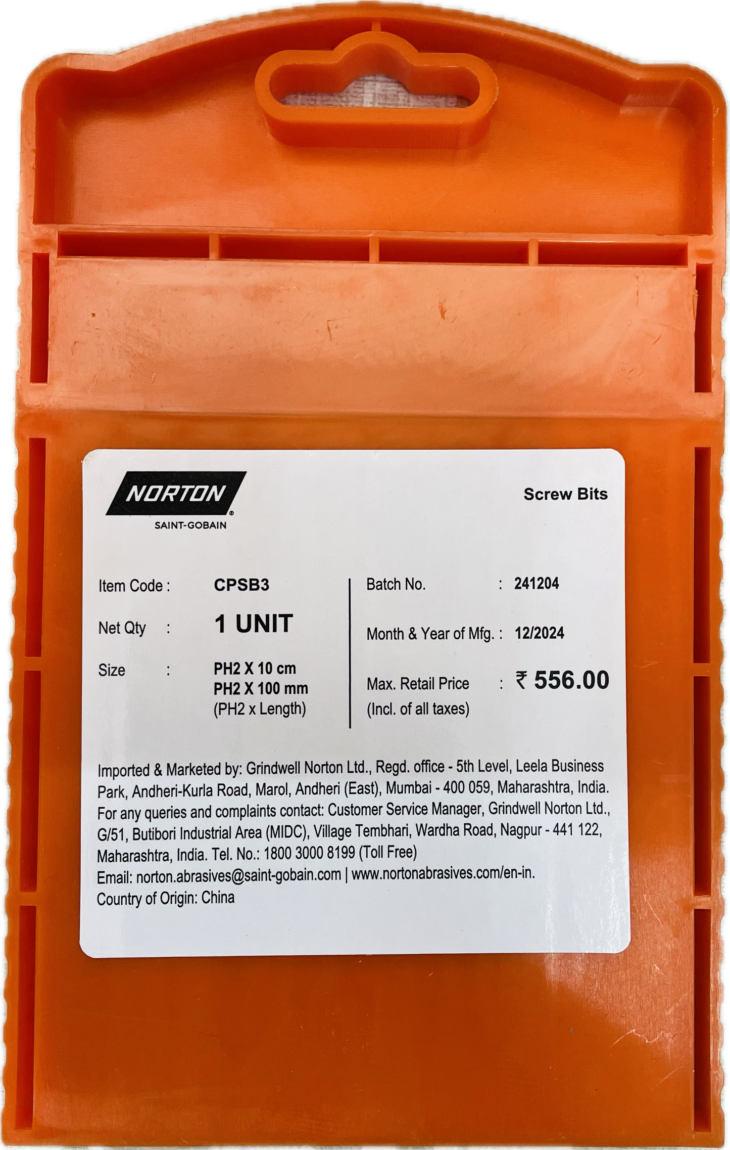 NORTON DOUBLE ENDED SCREW BIT - PH2 x 100MM (PACK OF 10)