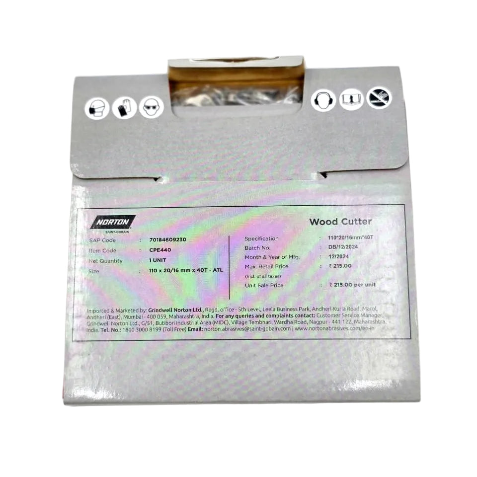 TCT WOOD CUTTER - NORTON 4"x 40 TEETH ( PACK OF 1 )