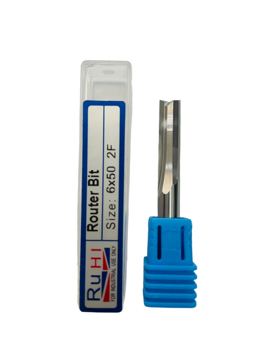 6MM 2 FLUTE STRAIGHT SHANK CNC ROUTER BIT (CARBIDE)