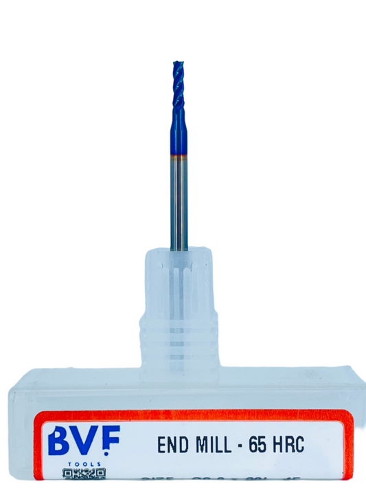 2 MM CARBIDE ENDMILL 65-HRC 4-FLUTE 50MM LENGTH