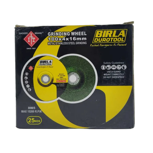 4" GRINDING WHEEL (GREEN) - BIRLA DUROTOOL (PACK OF 25)